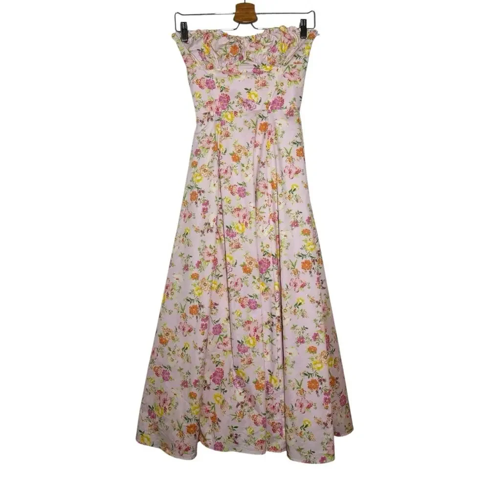 House Of CB Light Pink 2 Piece Floral Corset Clarabelle Midi Sun Dress XS - Picture 4 of 16